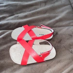 Baby girl 18-24  Old Navy sandals red never worn